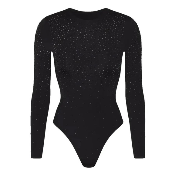 SWAROVSKI X SKIMS JELLY SHEER LONG SLEEVE CREW NECK BODYSUIT - Picture 1 of 2